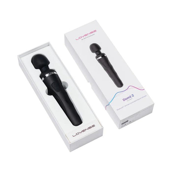 Lovense Domi 2 Bluetooth Programmable Wand Vibrator - Black - CheapLubes.com