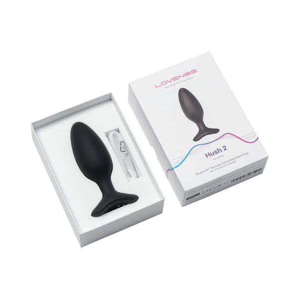 Lovense Hush 2 Bluetooth App Remote Control Vibrating Butt Plug 1.75" - CheapLubes.com