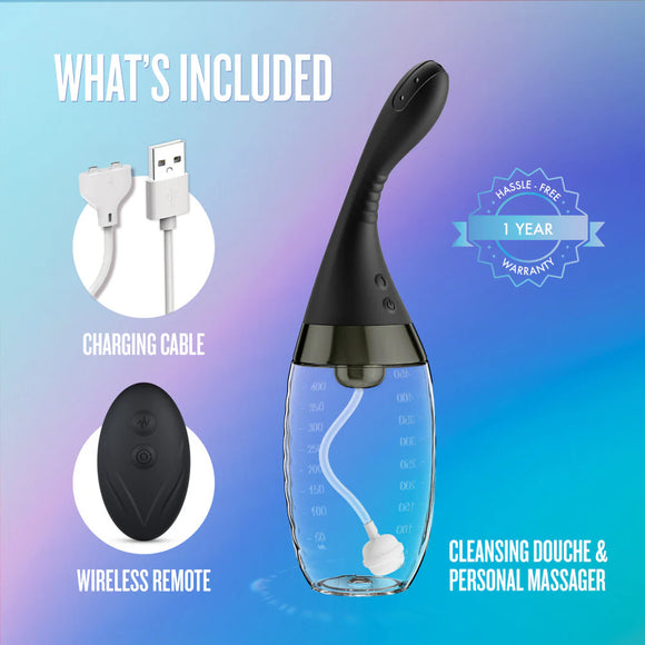 Anal Adventures Aqua Jet Automatic Rechargable Anal Douche W/Remote