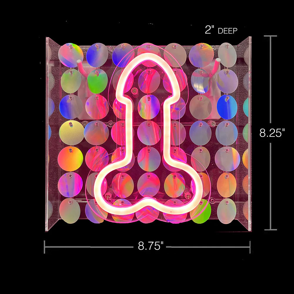 Neon Pink Penis Light-Up Sign - 0
