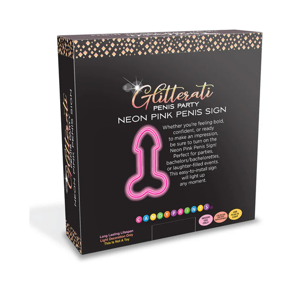 Neon Pink Penis Light-Up Sign