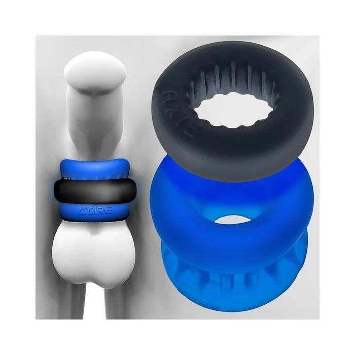 Oxballs Ultracore Ballstretcher + Outer Power Ring Axis Blue - CheapLubes.com