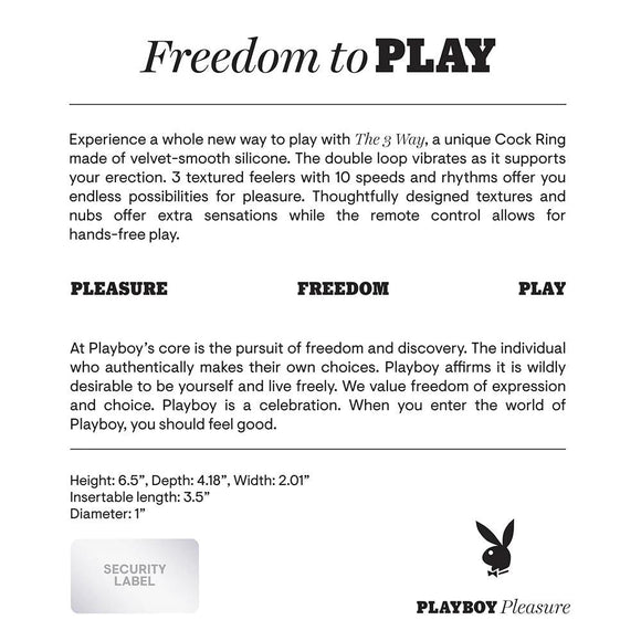 PLAYBOY The 3 Way Rechargeable Silicone Cock-Ring - CheapLubes.com
