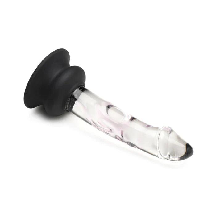 Pleasure Crystal Glass Dildo with Silicone Base - 5.6 Inch - CheapLubes.com