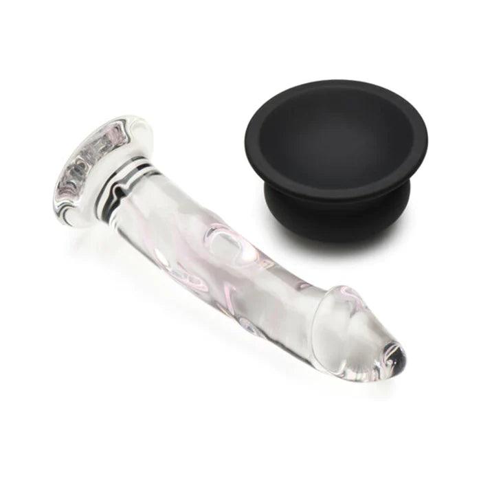 Pleasure Crystal Glass Dildo with Silicone Base - 5.6 Inch - CheapLubes.com
