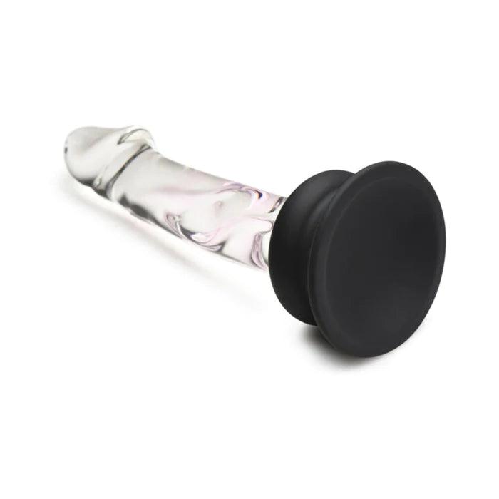 Pleasure Crystal Glass Dildo with Silicone Base - 5.6 Inch - CheapLubes.com