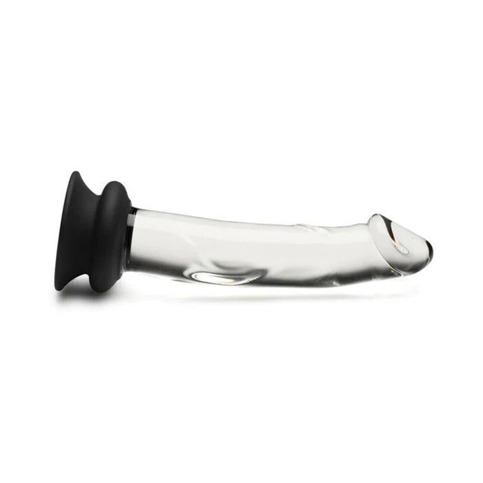 Pleasure Crystal Glass Dildo with Silicone Base - 7.6 Inch - CheapLubes.com