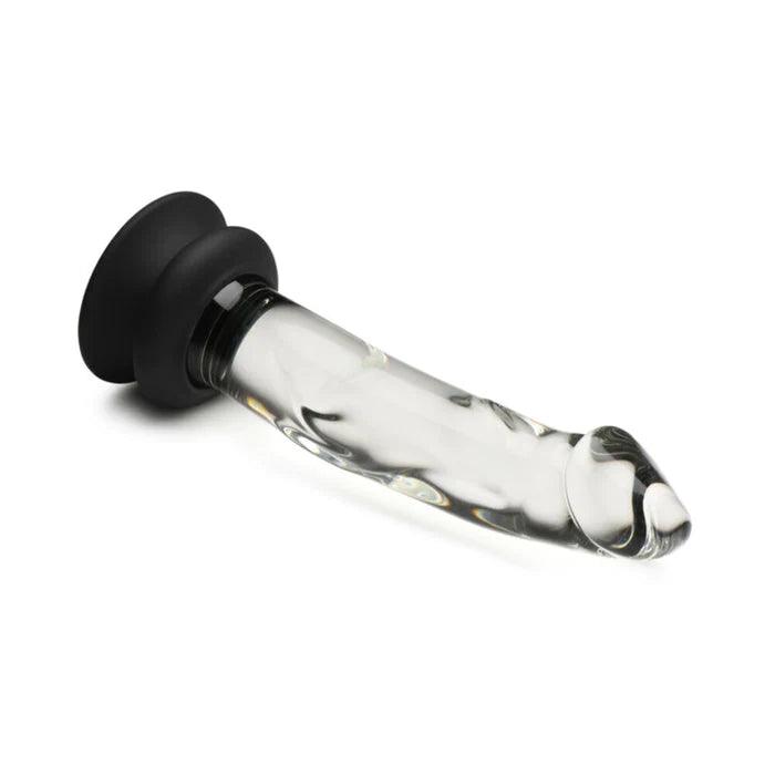 Pleasure Crystal Glass Dildo with Silicone Base - 7.6 Inch - CheapLubes.com