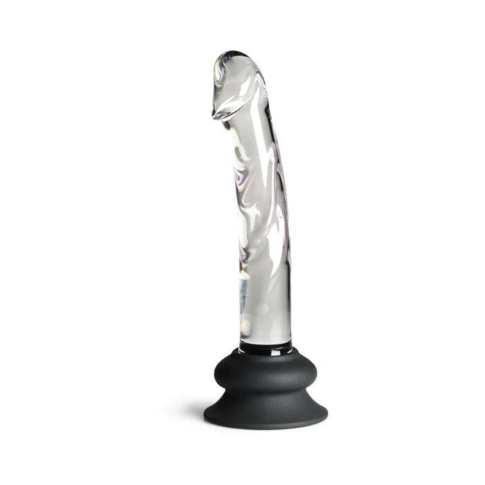 Pleasure Crystals Glass Dildo with Silicone Base - 7in - CheapLubes.com