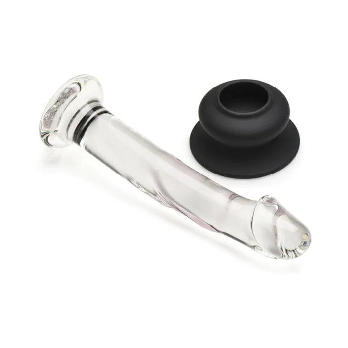 Pleasure Crystals Glass Dildo with Silicone Base - 7in - CheapLubes.com