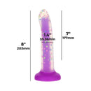 Rave by Addiction – Glow in the Dark Dildo – Purple Confetti 8" - CheapLubes.com