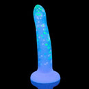 Rave by Addiction – Glow in the Dark Dildo – Purple Confetti 8" - CheapLubes.com