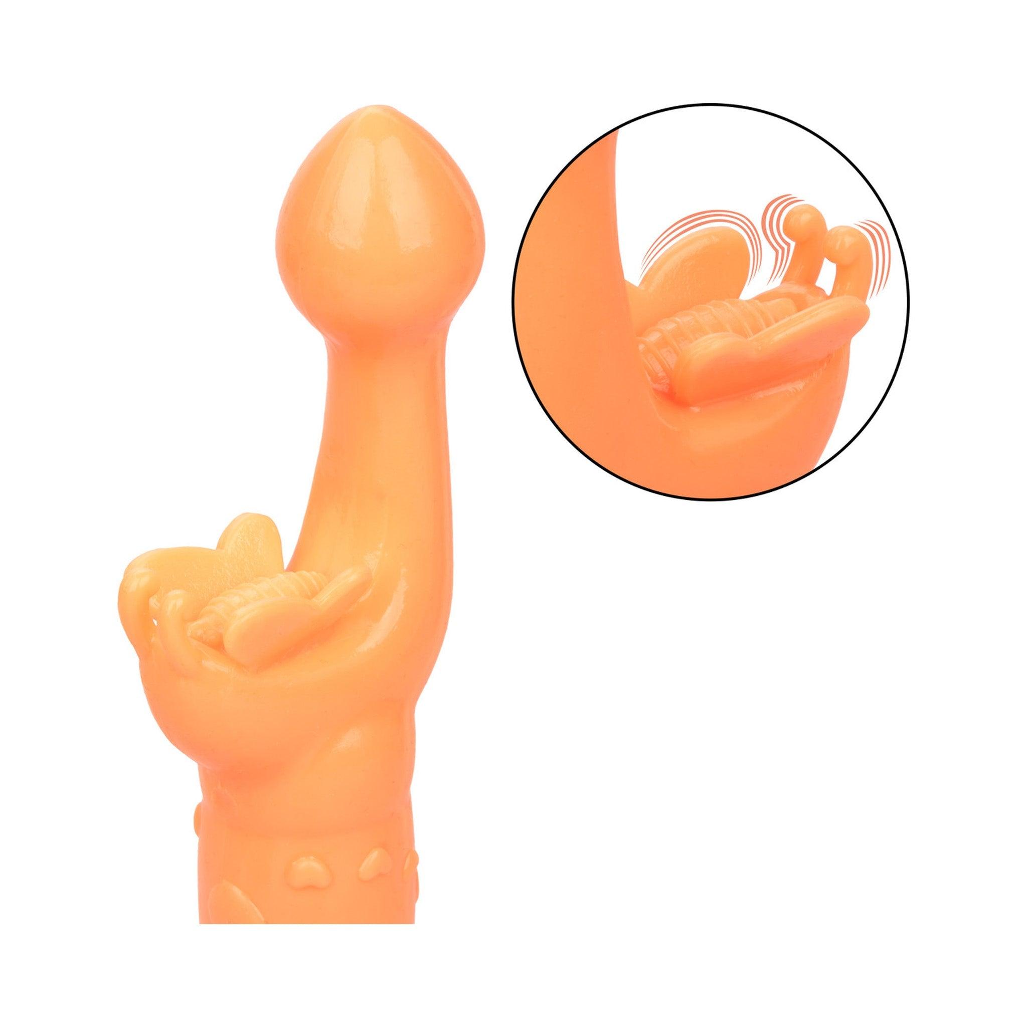 Rechargeable Butterfly Kiss Vibrating and Fluttering - Orange - CheapLubes.com