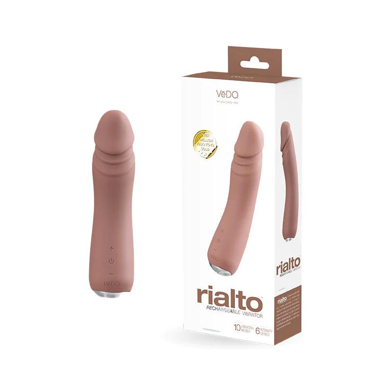 Vedo Rialto Mocha Soft, Flexible, Rechargeable Silicone Dong - CheapLubes.com