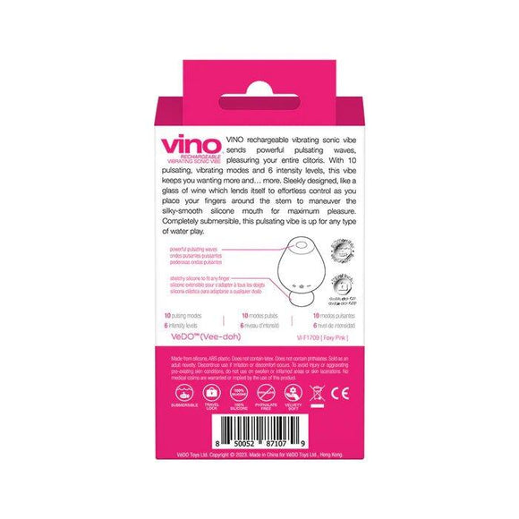 VeDO Vino Rechargeable Sonic Vibe - Pink - CheapLubes.com