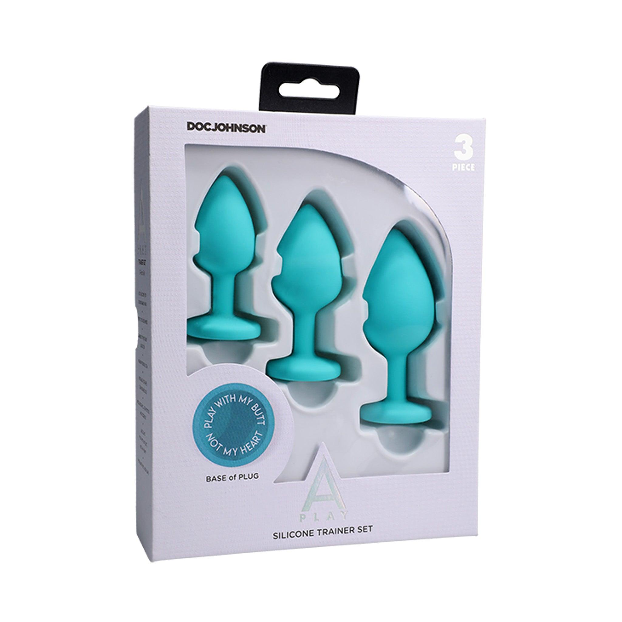 A-Play - Silicone Trainer Set 3 Piece Set - Teal - CheapLubes.com