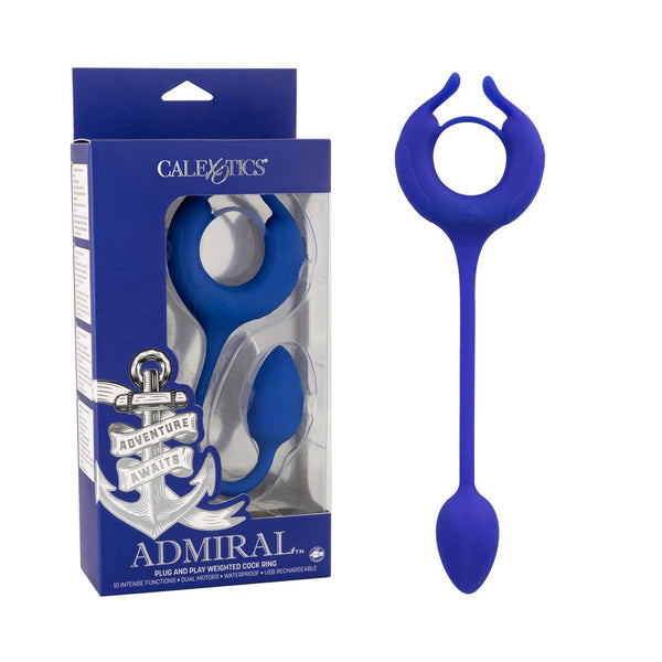 Admiral Plug and Play Vibrating Weighted Cock Ring - Rechargable - CheapLubes.com