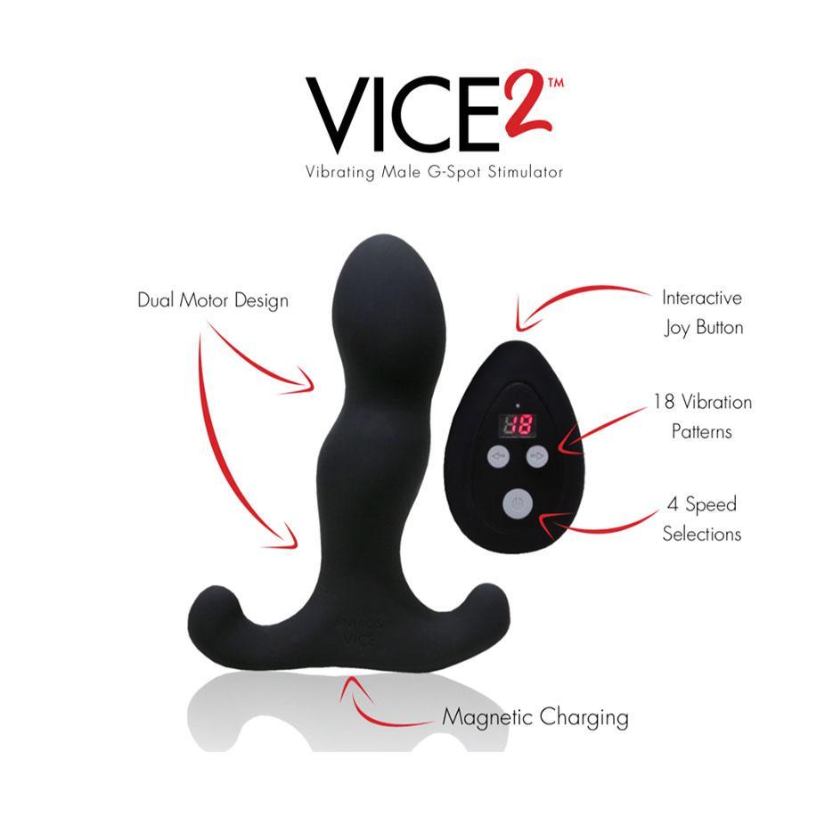 Aneros Vice 2 - Silicone Vibrating Prostate Massager - CheapLubes.com