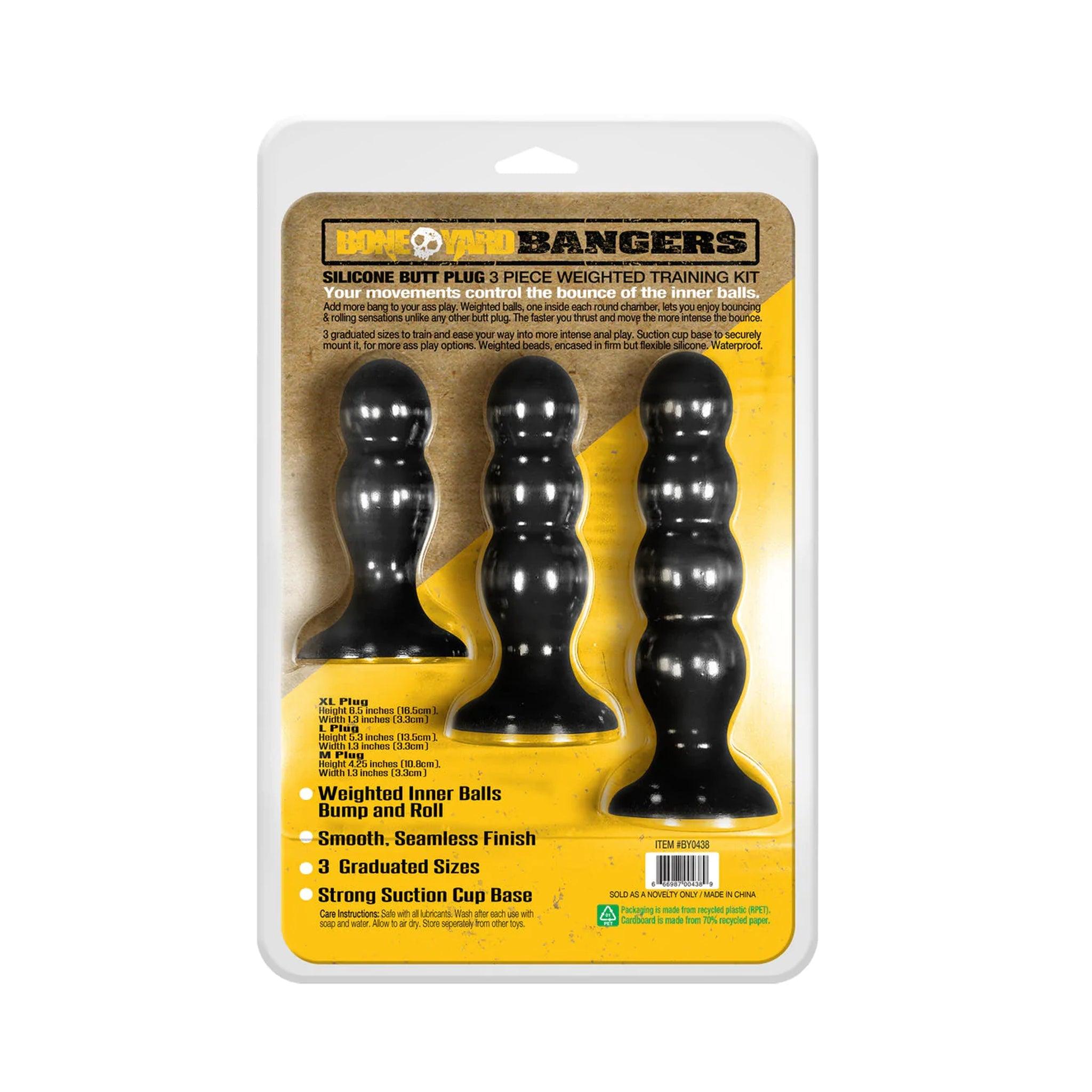 Boneyard Toys Bangers - Silicone Butt Plug Weighted Training Kit - CheapLubes.com