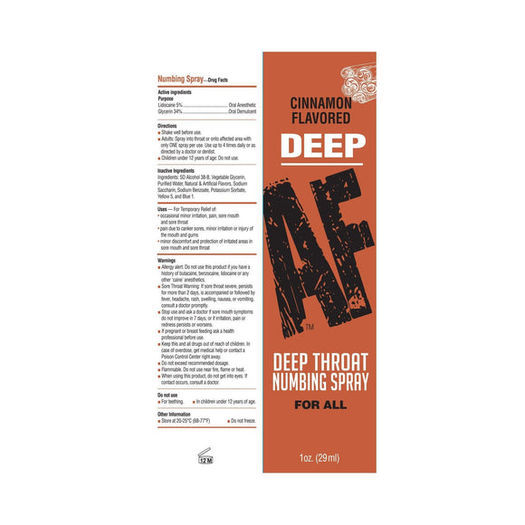 Deep AF Deep Throat Numbing Spray for All 1 oz (29 mL) - 2 Flavors to Choose From - CheapLubes.com