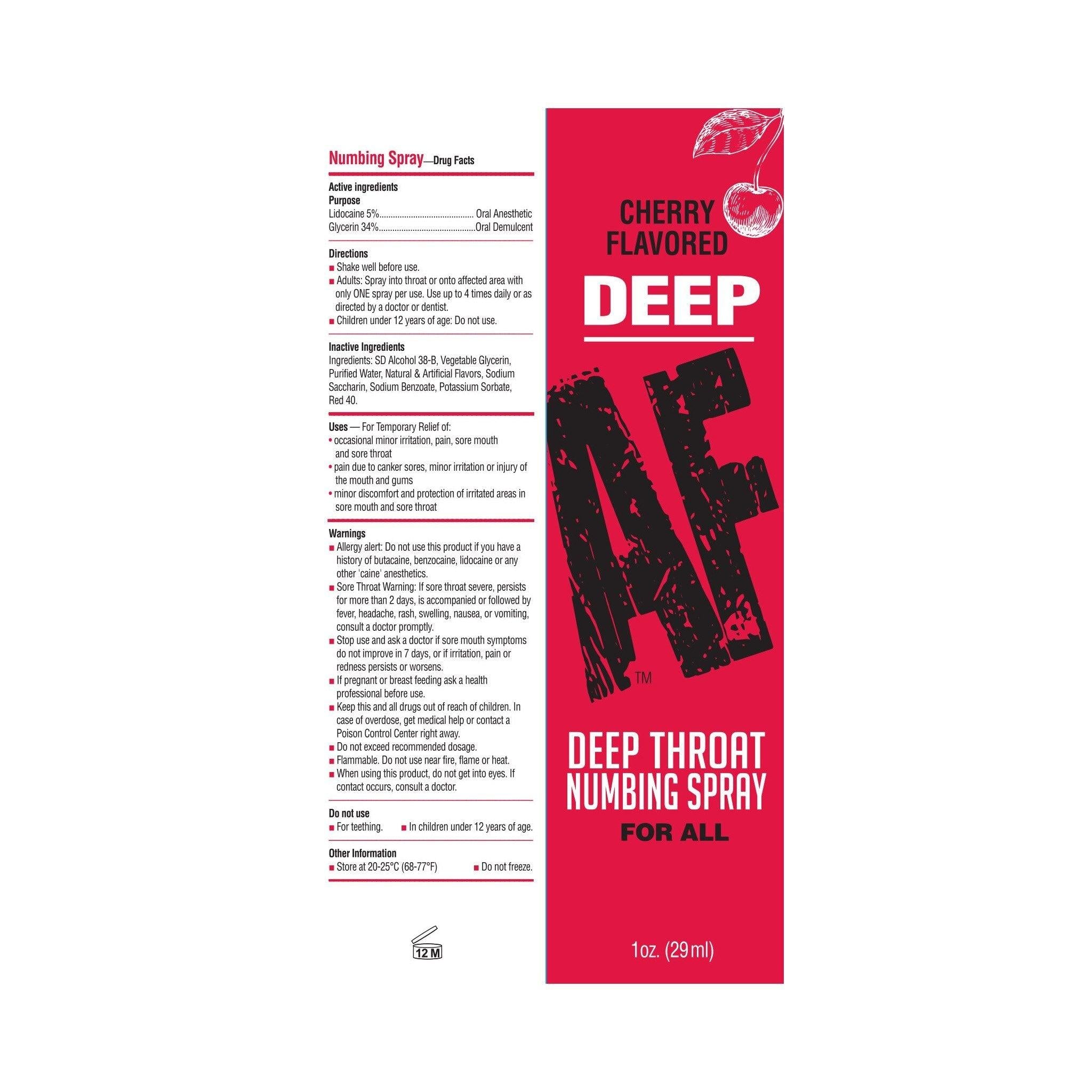 Deep AF Deep Throat Numbing Spray for All 1 oz (29 mL) - 2 Flavors to Choose From - CheapLubes.com