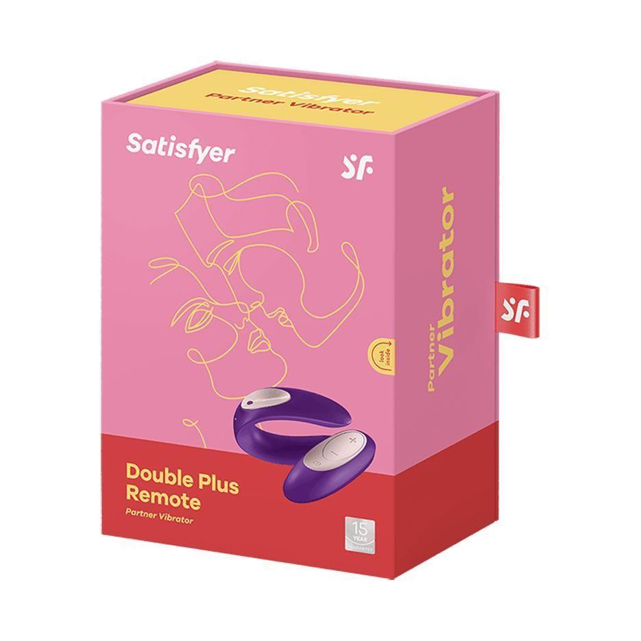 Satisfyer Double Plus Partner Vibrator w/ Remote - Purple - CheapLubes.com