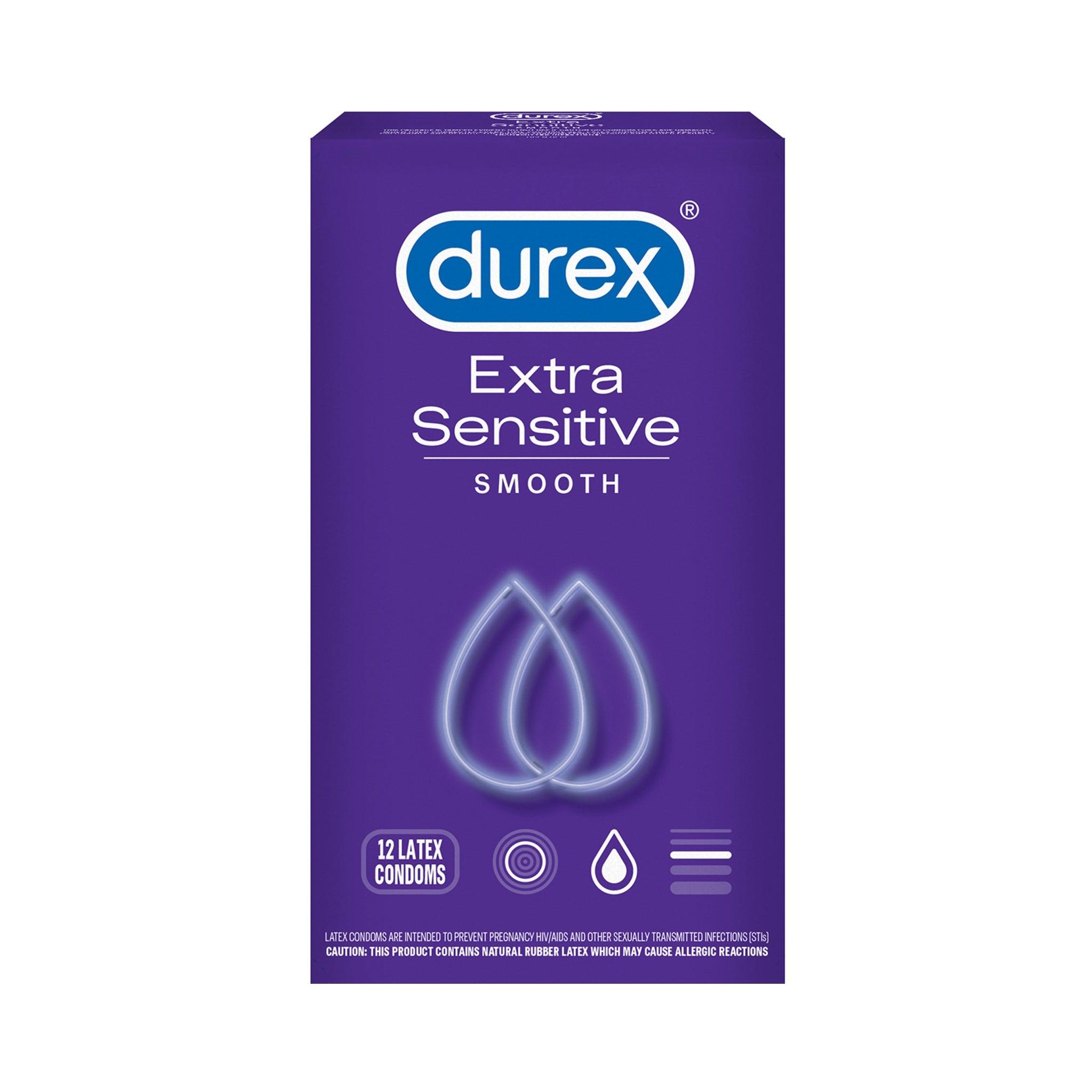Durex Extra Sensitive Smooth Condoms 12-Pack - CheapLubes.com