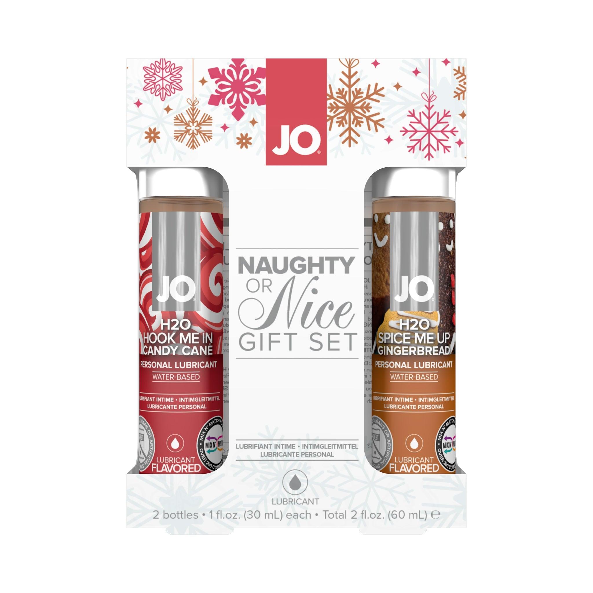JO Naughty or Nice Gift Set Candy Cane & Gingerbread 1oz (60 mL) Each - CheapLubes.com