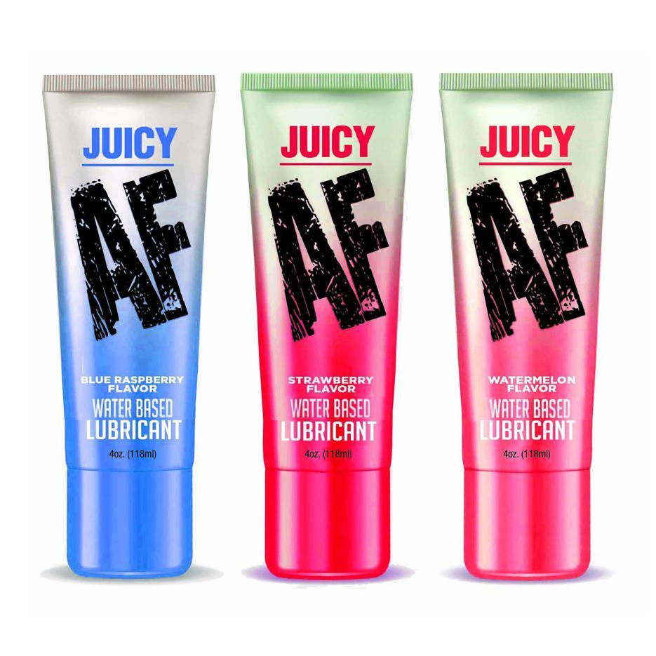 Juicy AF Flavored Water Based Lubricants 4 oz (118 mL) - 3 Juicy Flavo | CheapLubes.com Juicy AF Flavored Water Based Lubricants 4 oz (118 mL) - 3 Juicy Flavo | CheapLubes.com