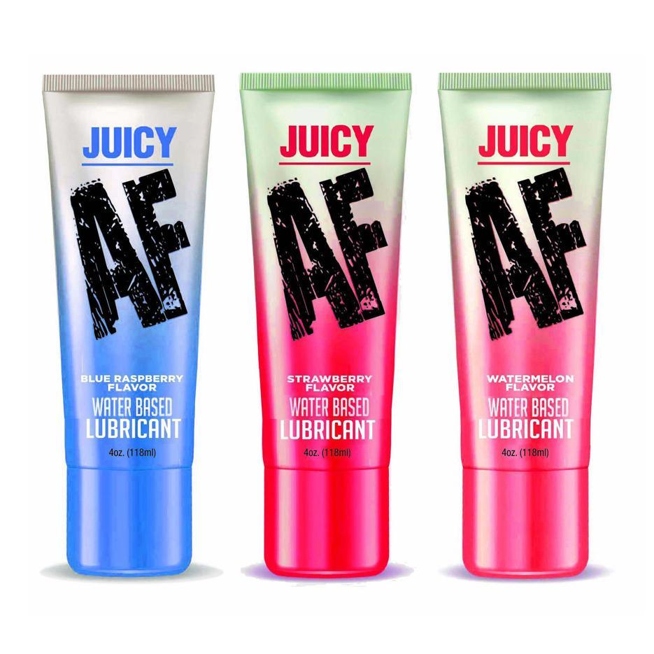 Juicy AF Flavored Water Based Lubricants 4 oz (118 mL) - 3 Juicy Flavores - CheapLubes.com