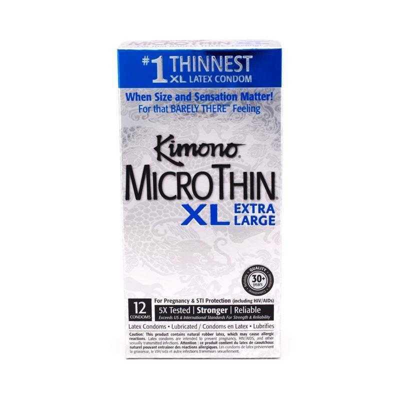 Kimono Microthin XL Extra Large Condoms 12 pk - CheapLubes.com