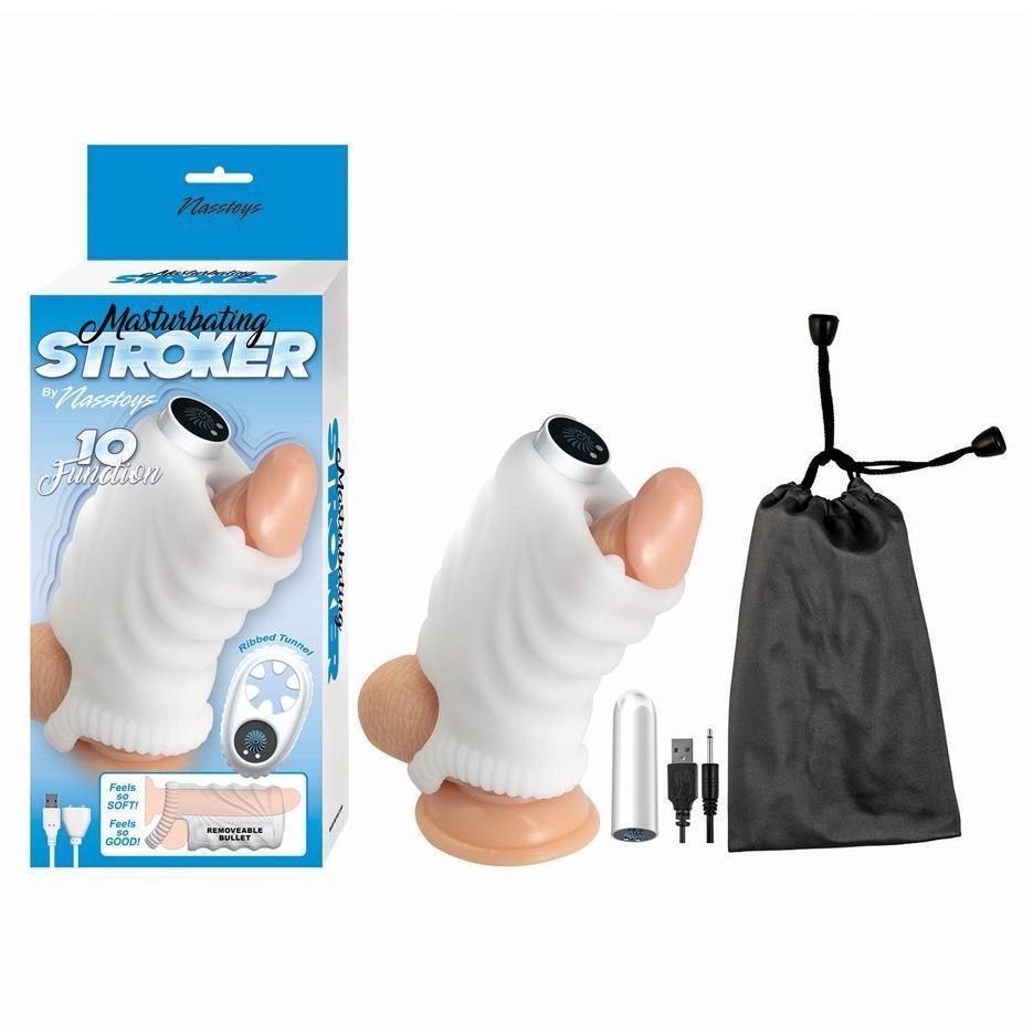 Masturbating Stroker w/ Removable 10 Function Rechargable Bullet - CheapLubes.com