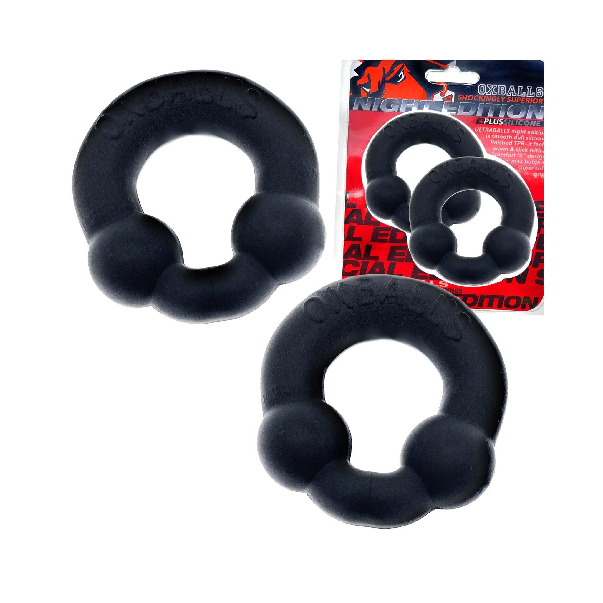 Oxballs ULTRABALLS 2-pack NIGHT EDITION cockrings PLUS+silicone - CheapLubes.com