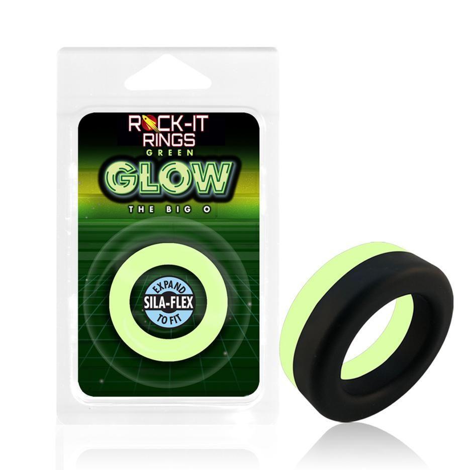 Rock-it Rings GLOW The Big O C-Ring - Glows in the Dark! - Green/Black - CheapLubes.com