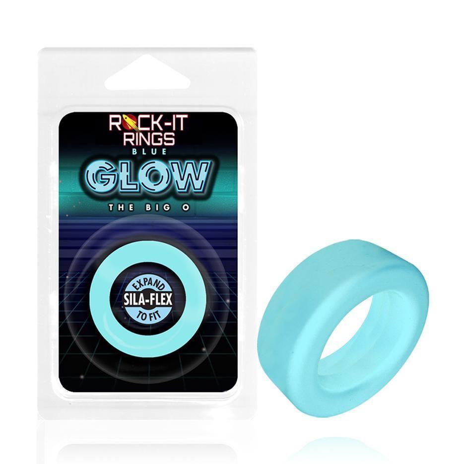 Rock-it Rings GLOW The Big O C-Ring - Glows in the Dark! - Blue - CheapLubes.com