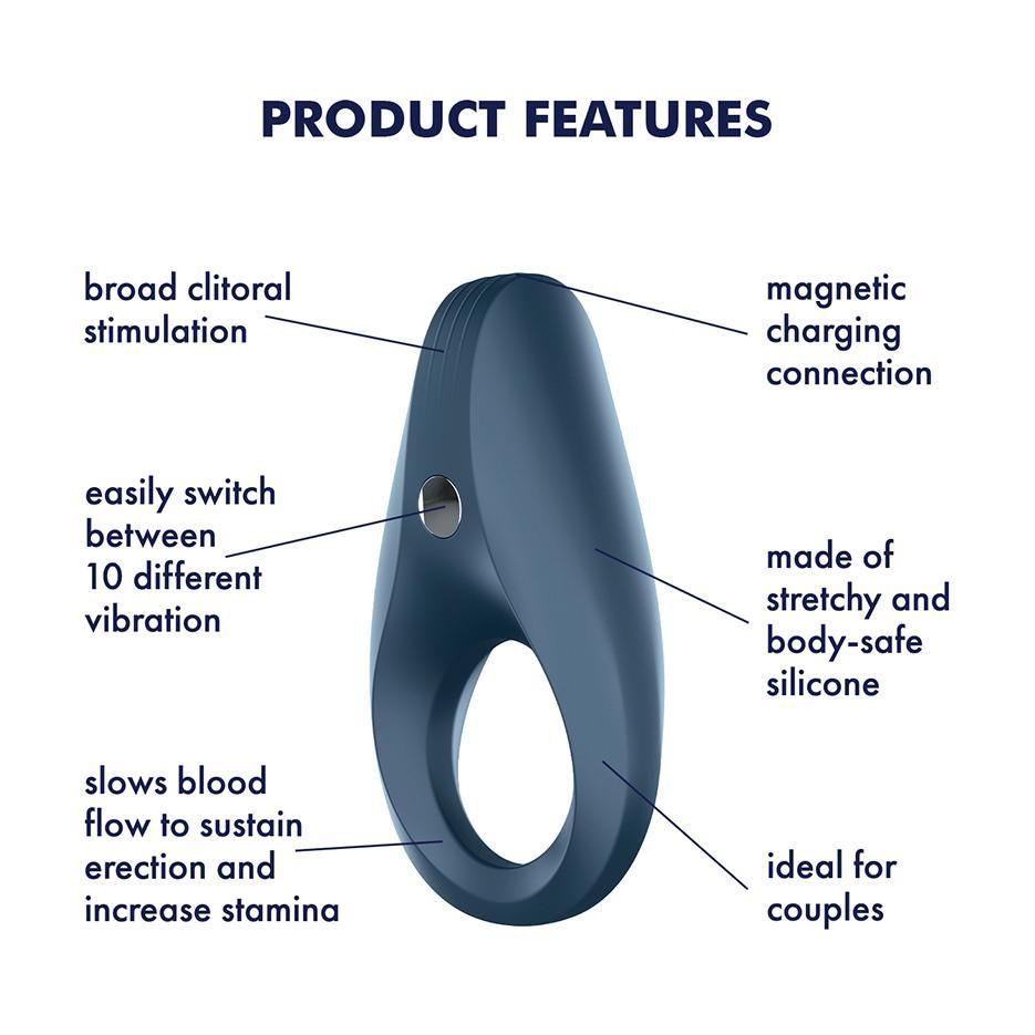 Satisfyer Rocket Ring Vibrating - Rechargeable - Blue - CheapLubes.com