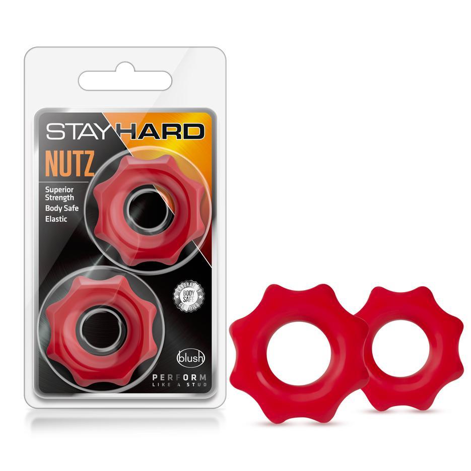 Stay Hard NUTZ - 2 C-Rings - Red - CheapLubes.com